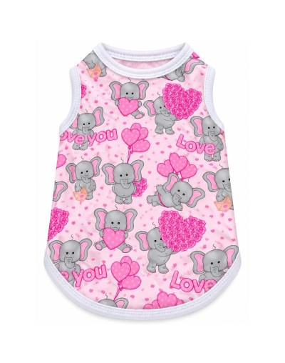 Camiseta Elefantes y Corazones — Talla XS