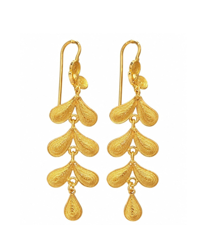 Aretes Hojas alto relieve