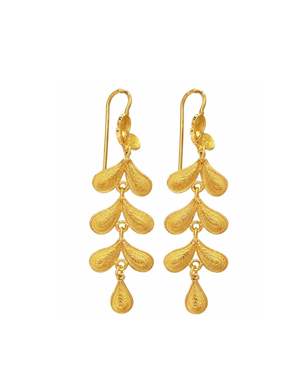Aretes Hojas alto relieve