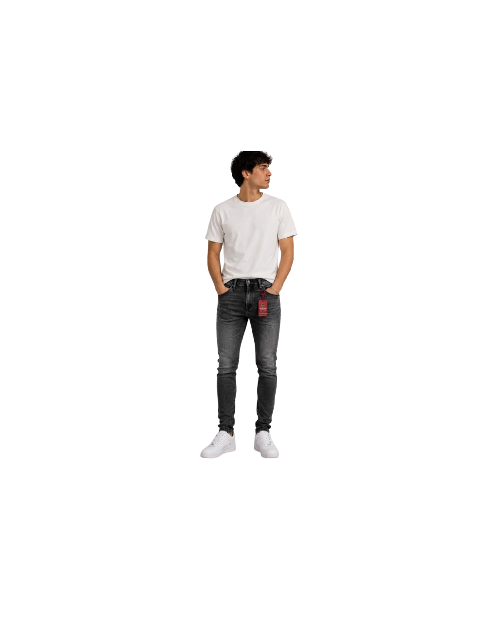 Jean skinni Hombre Gris