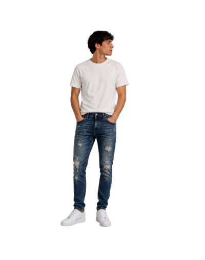 JEAN SKINNI HOMBRE VERDE AZUL 