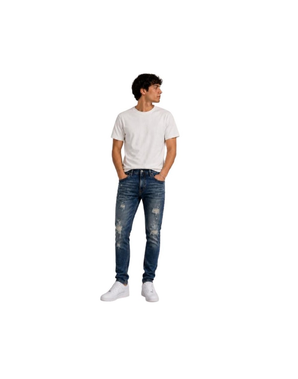 JEAN SKINNI HOMBRE VERDE AZUL 