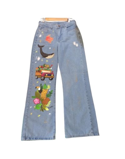 Jeans pintado a mano