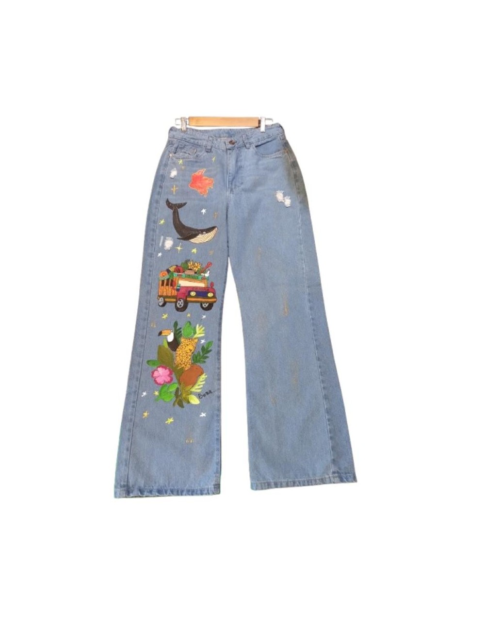 Jeans pintado a mano