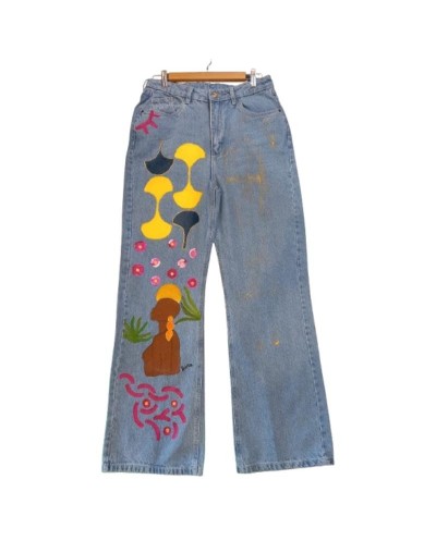 Jeans pintado a mano