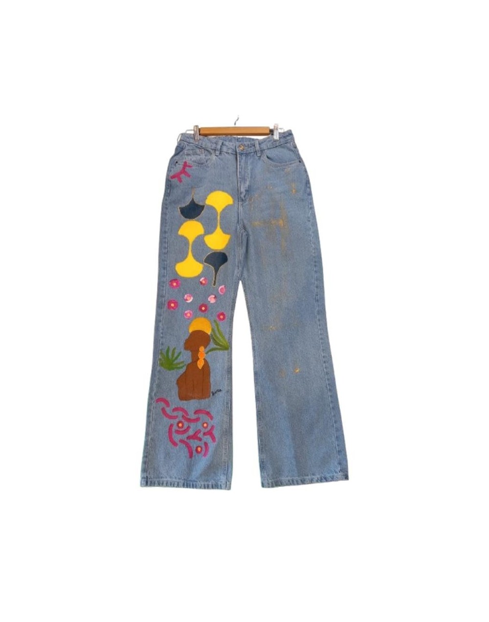 Jeans pintado a mano