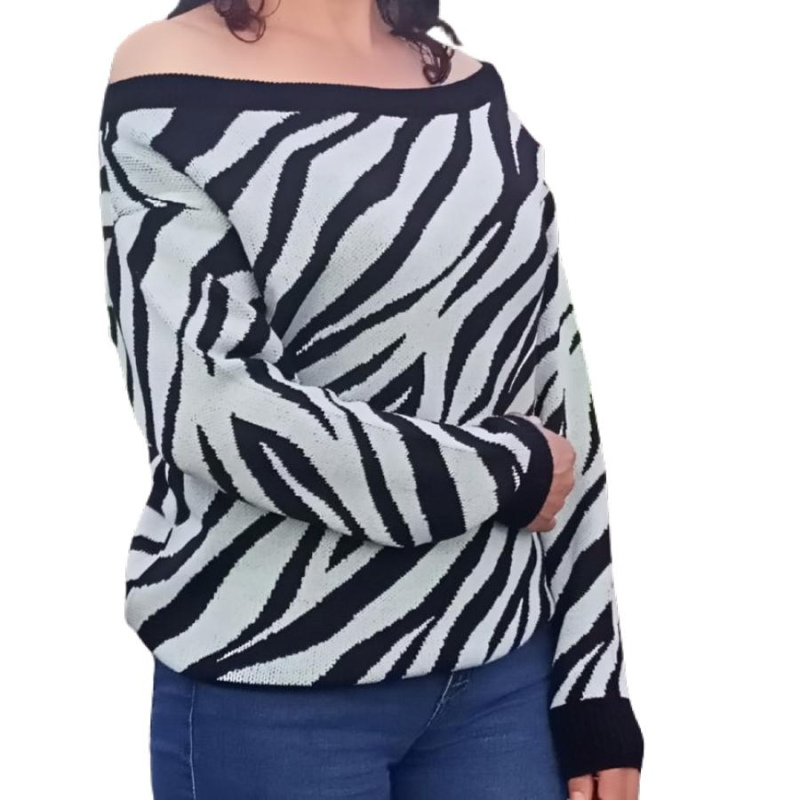 Sweater zebra cuello bandeja