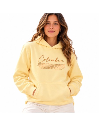 Colombia Hoodie Amarillo | Buzo con Capucha | Palenque