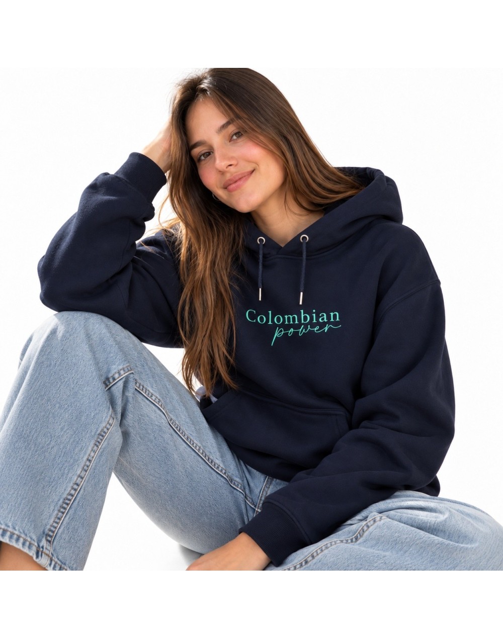 Hoodie Colombian Power | Azul Oscuro | Palenque