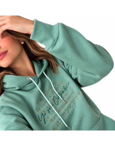 Hoodie Yo Soy Colombia Verde Menta | Palenque
