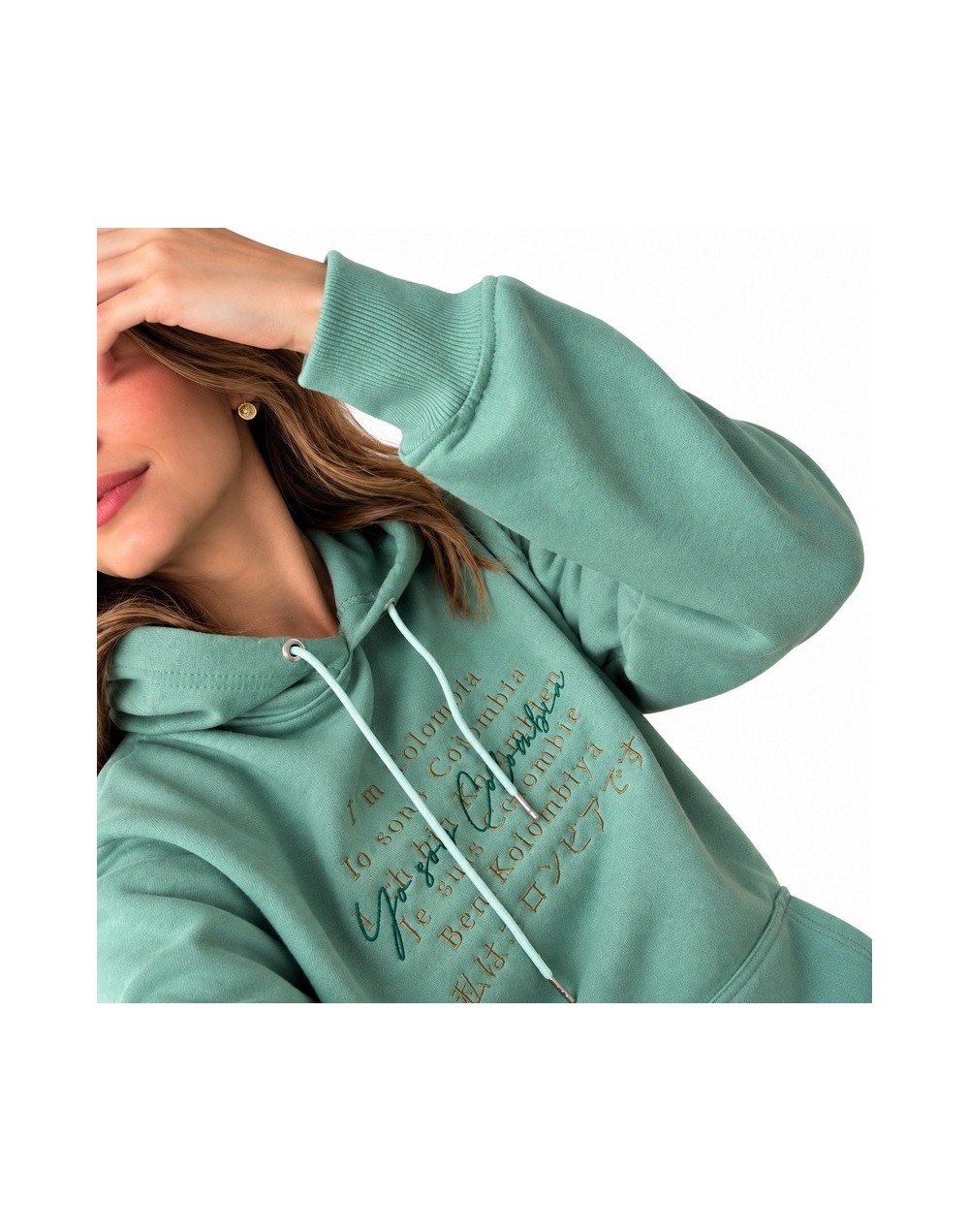 Hoodie Yo Soy Colombia Verde Menta | Palenque