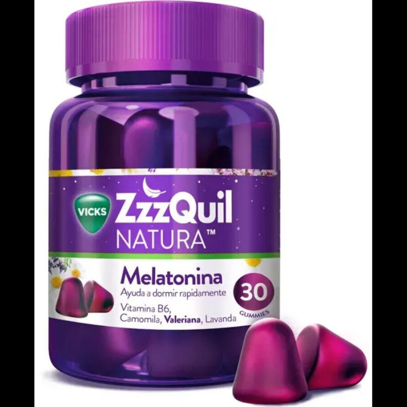 Zzzquil natura melatonina 1mg y valeriana dormir 30 gummies