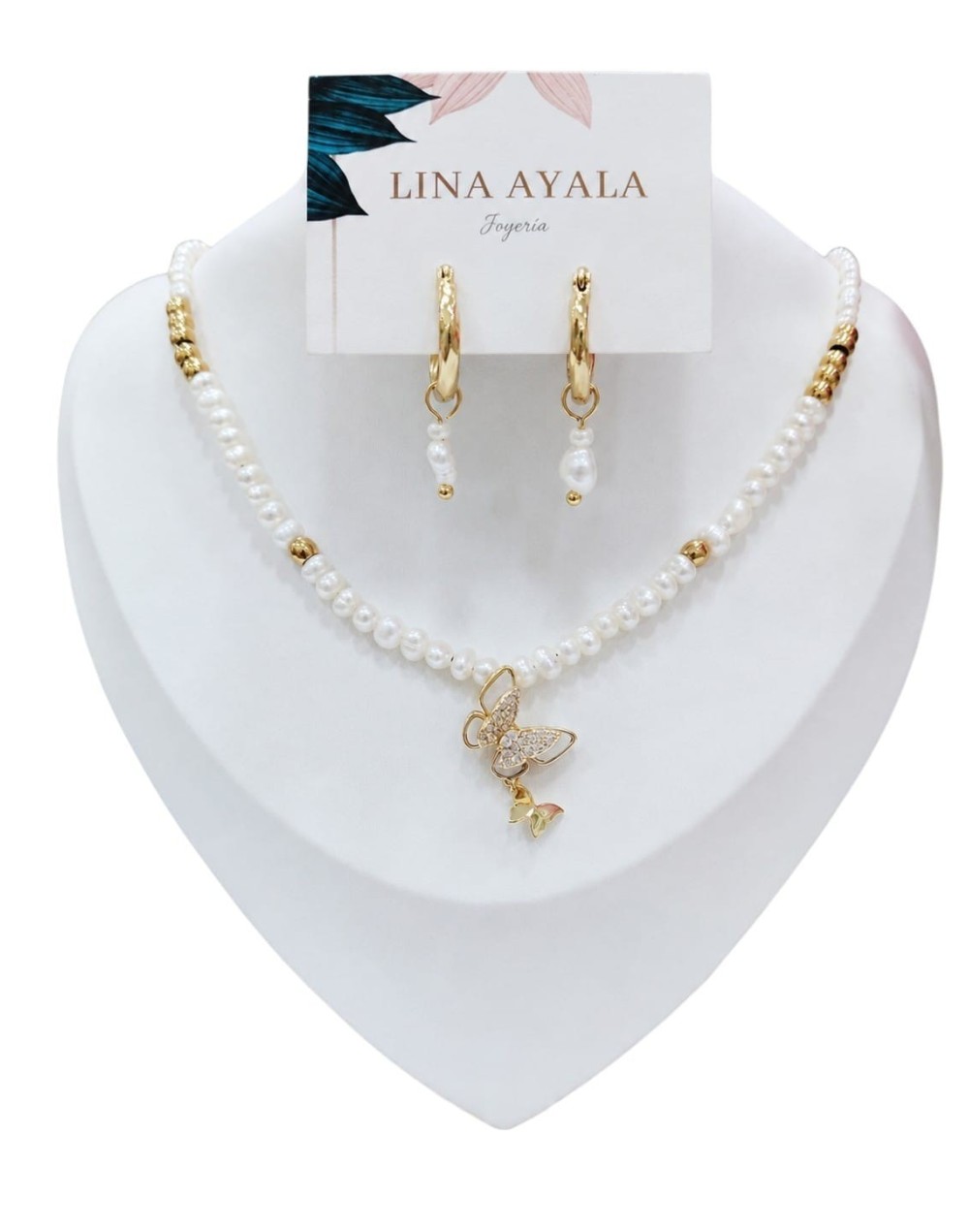 Conjunto Mariposa perlas