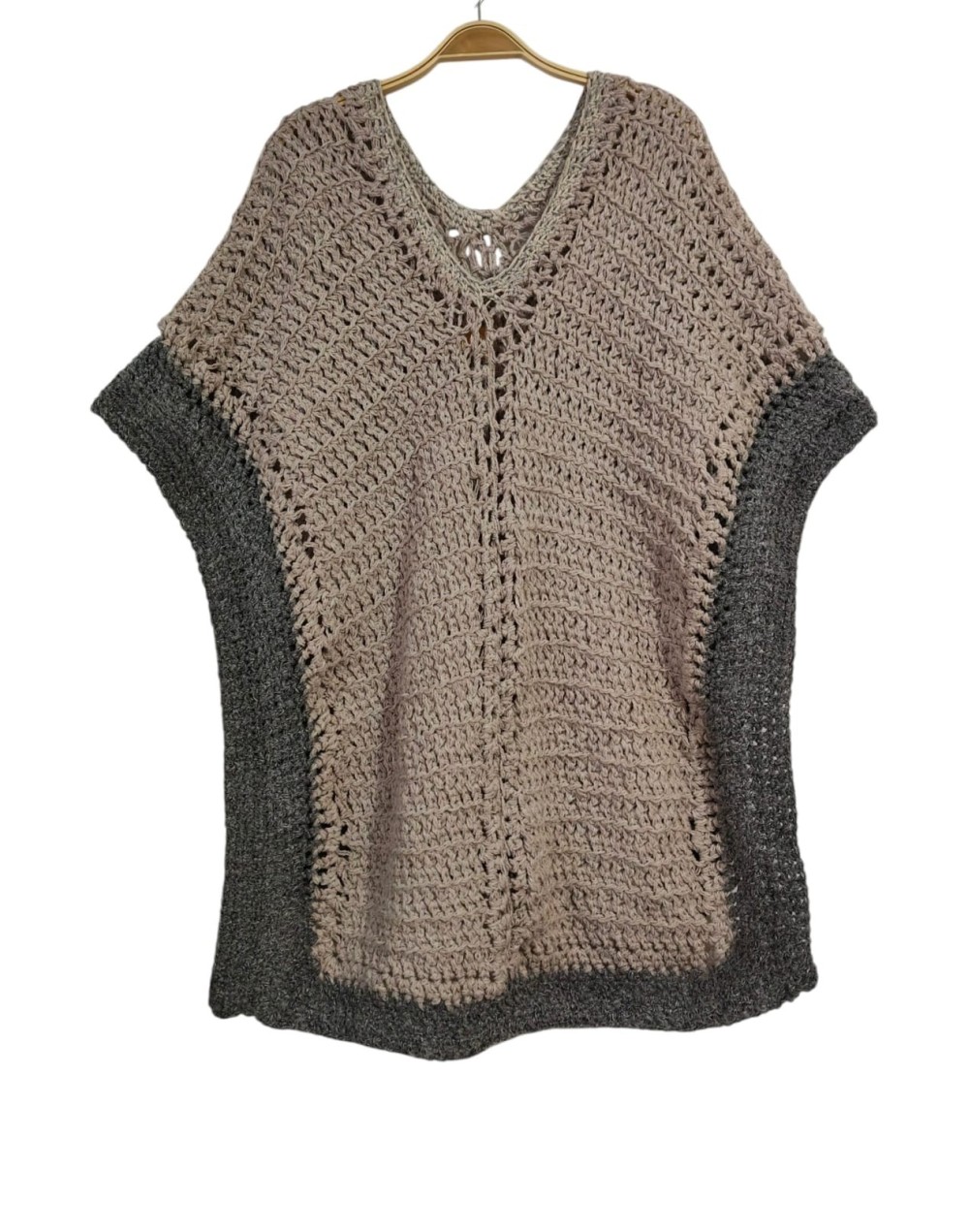 Ruana Horizonte | Ruana Artesanal Gris y Taupe