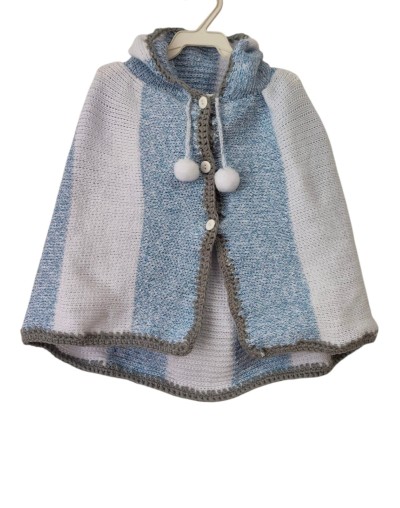 Ruana Infantil Tejida Nube Azul | Tejidos Gloria P