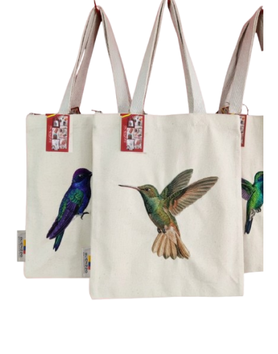 Tote Bag BORDADA Coleccion Colibris de Colombia