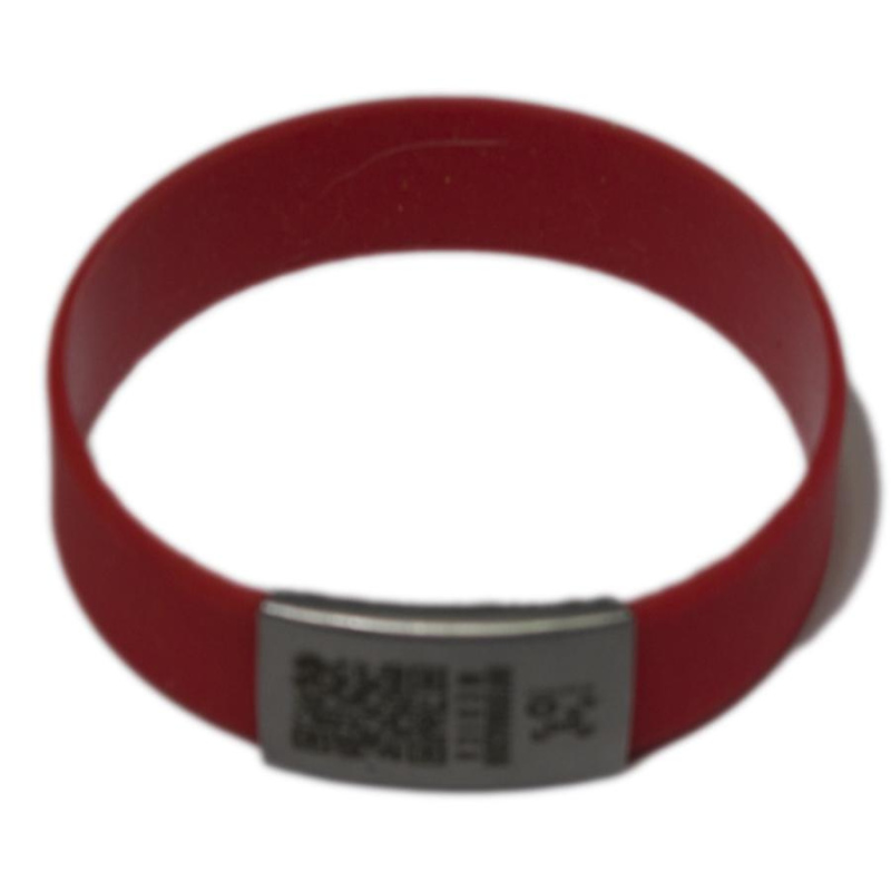 Pulsera de alerta médica con código qr roja de silicona