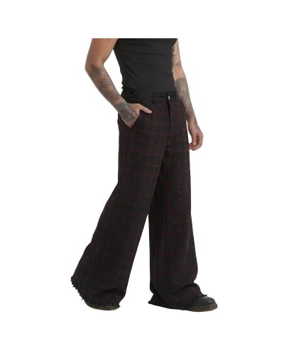 PANTALON ITACHI WIDE LEG CON BORDADO ROJO