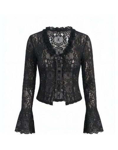 Top Morgana: Blusa Victoriana en Blonda | Bazzar Bog