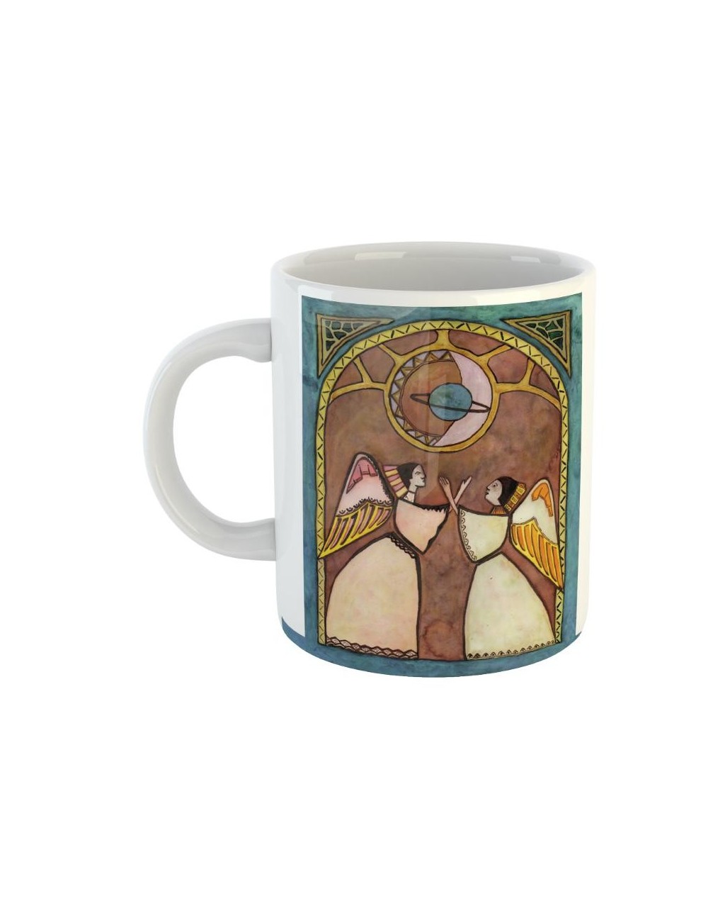 Taza Encuentro Celestial Ilustrada | Regalos Colombianos