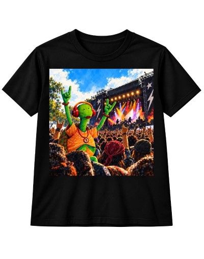 Camiseta Negra Tortuga Rockera | Regalos Colombianos