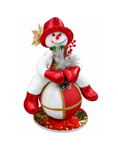 Muñeco de nieve navideño decorativo con esfera brillante