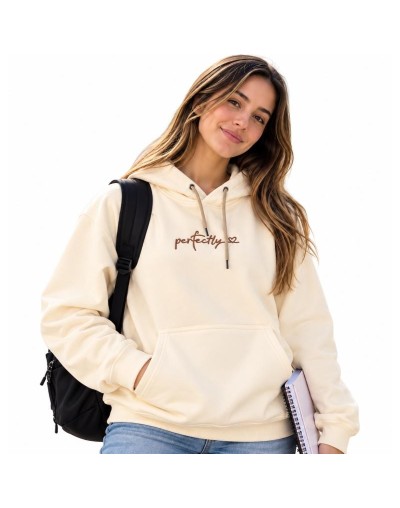 Hoodie Crema Mujer