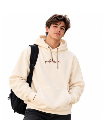 Hoddie crema hombre