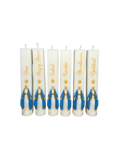 SET DE VELAS INMACULADA CONCEPCIÓN