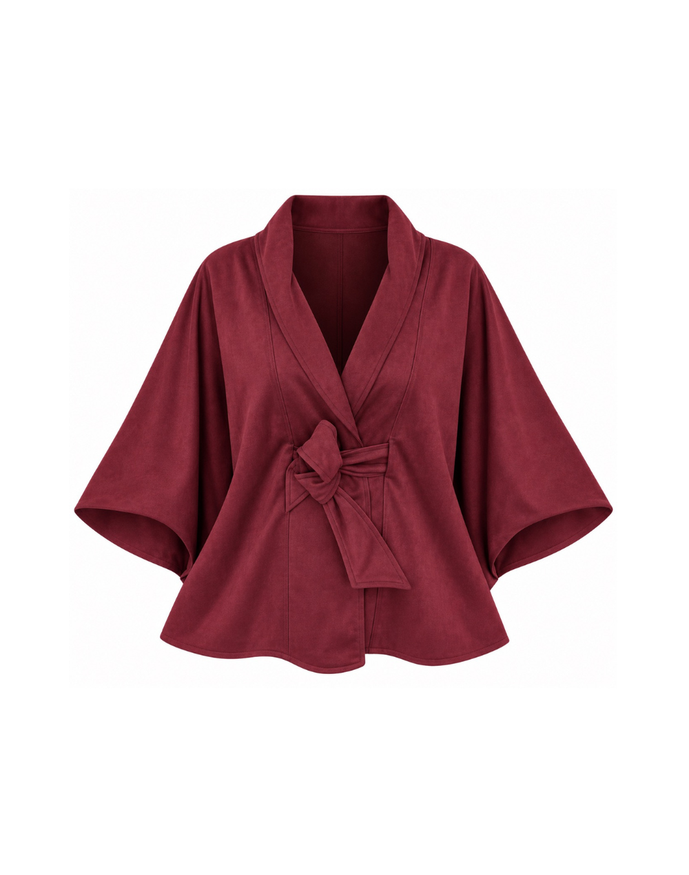 Capa en gamuza con cuello en V