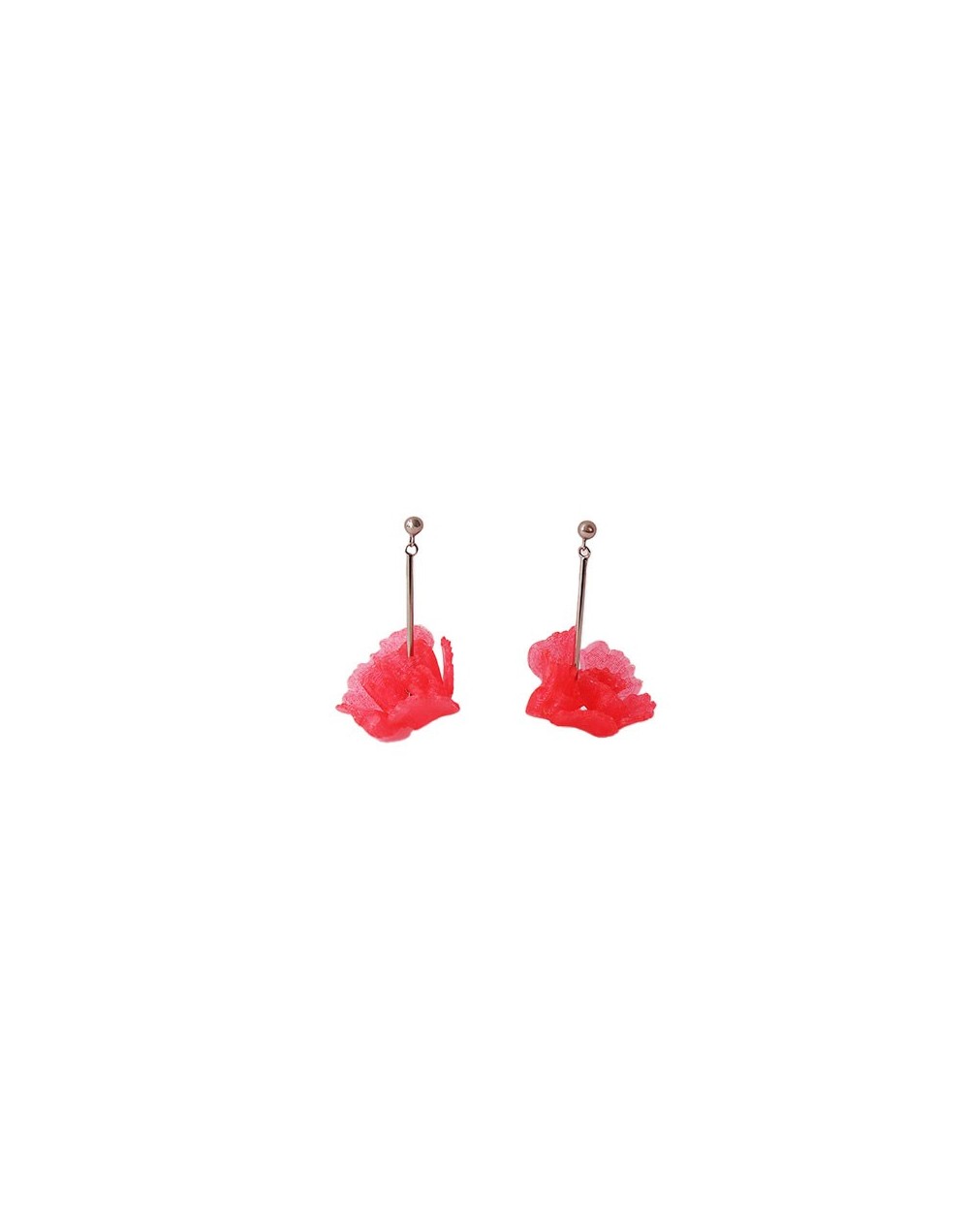 Aretes Clavel flotante — Plata 925
