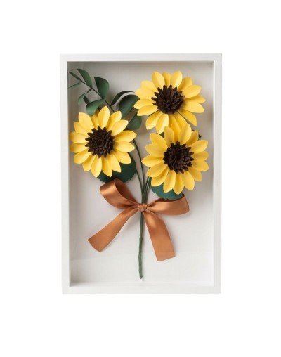 Cuadro 3D - Girasoles (flores de papel)