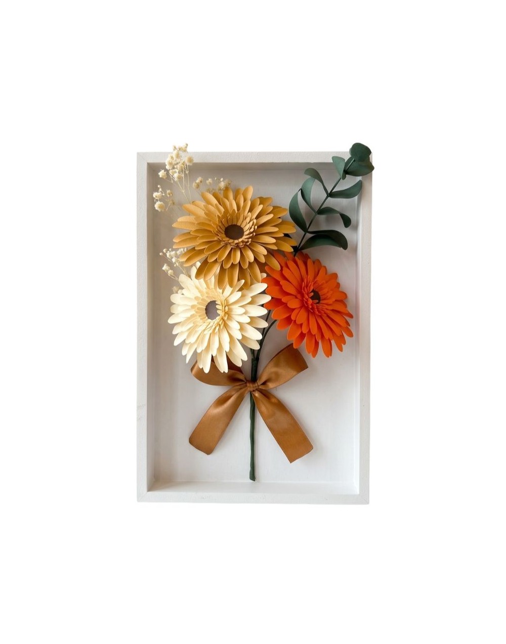 Cuadro 3D - Gerberas (flores de papel)