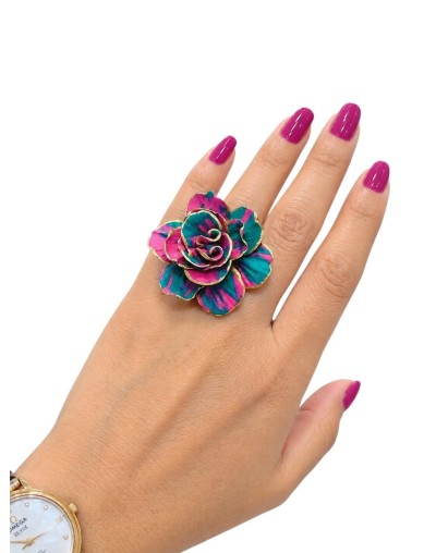 Anillo Flor polimérica