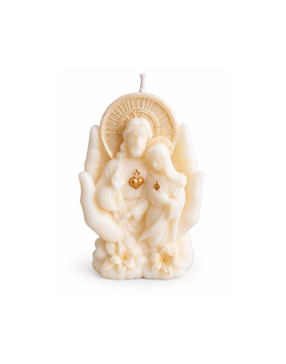 Vela decorativa Sagrado Corazón de Jesus y Maria
