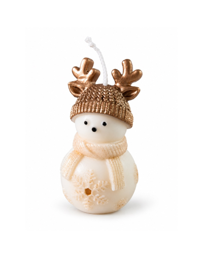 Vela decorativa muñeco de nieve navideño