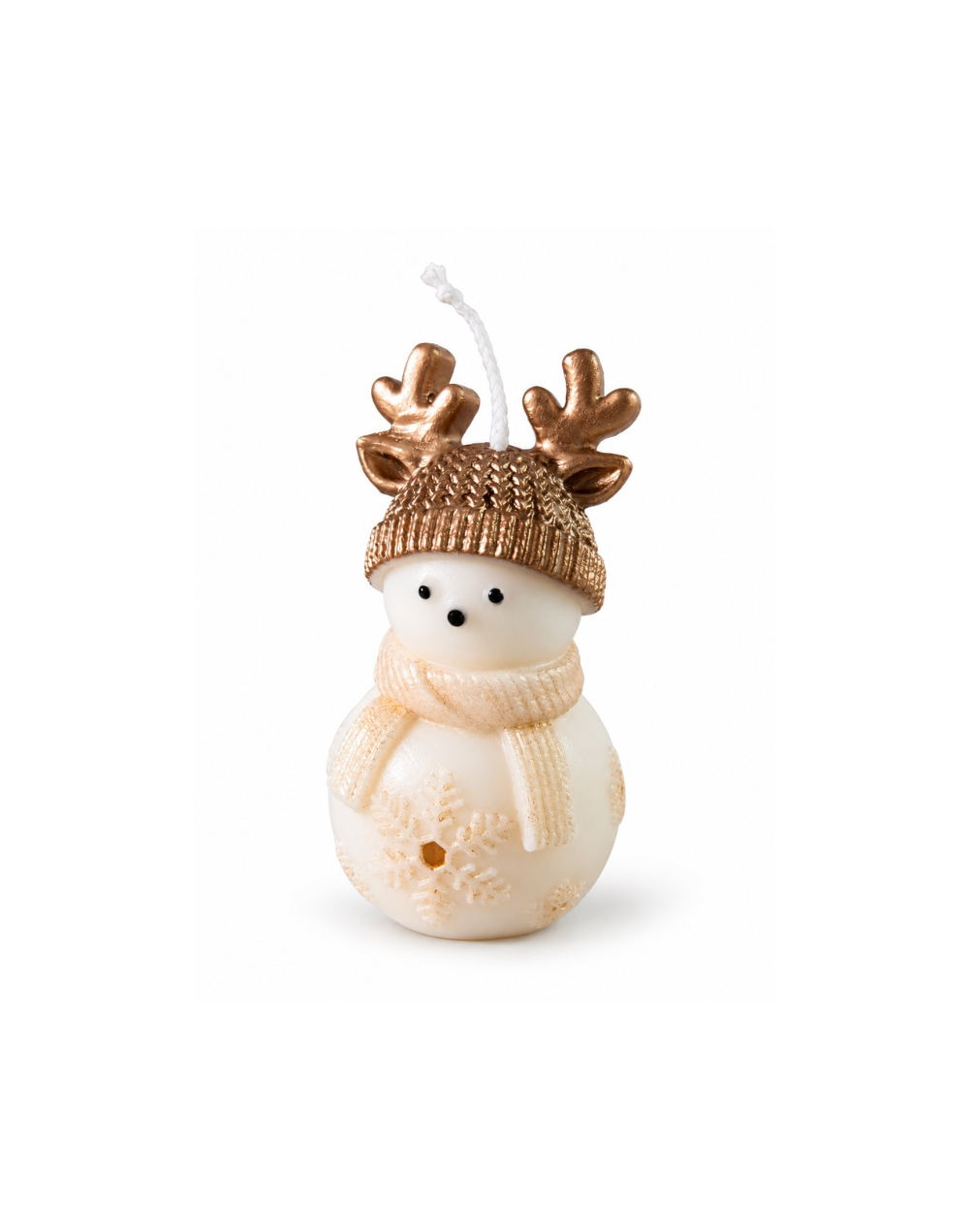 Vela decorativa muñeco de nieve navideño