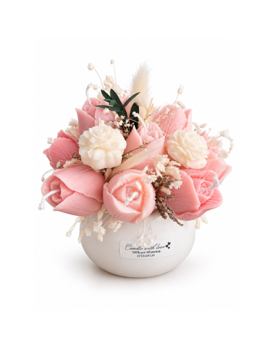 Boquet en recipiente en cemento y marmolina