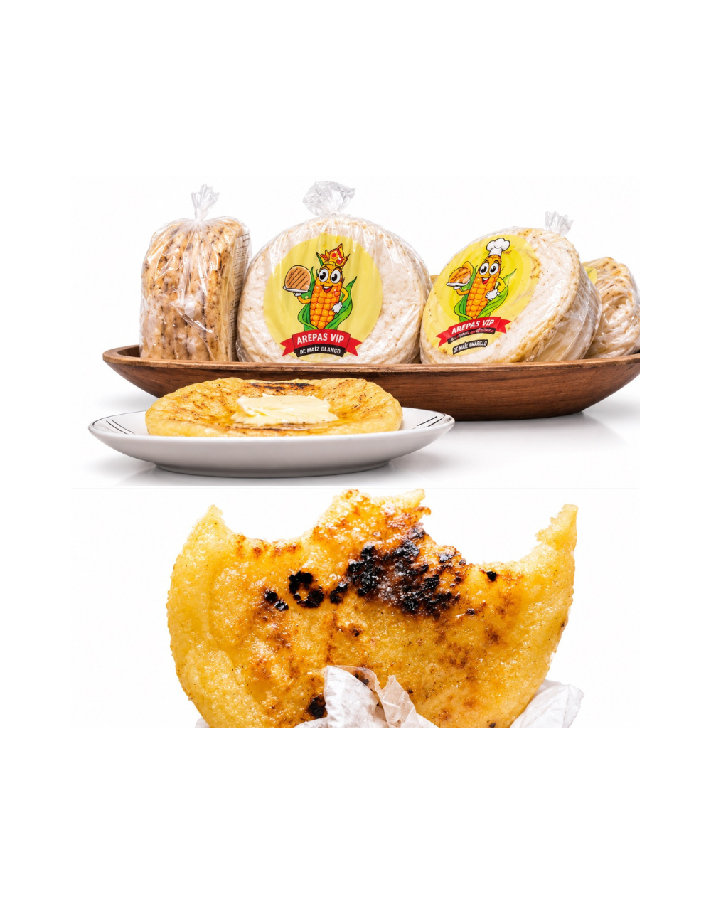 Arepa Amasada con Queso Mediana – Paquete x 5 Unidades 411g