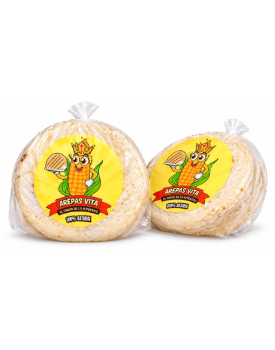 Arepa Paisa Grande de Maíz Peto Blanco – Paquete x 5 Unidades 630g