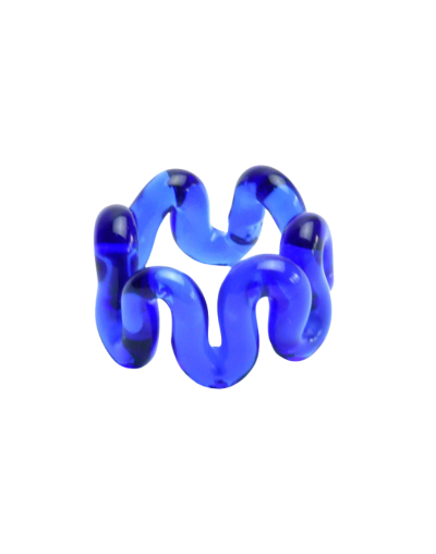 Anillo ondara azul profundo