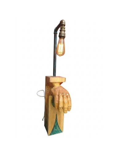 Lampara de Mesa en madera Mano de Luz