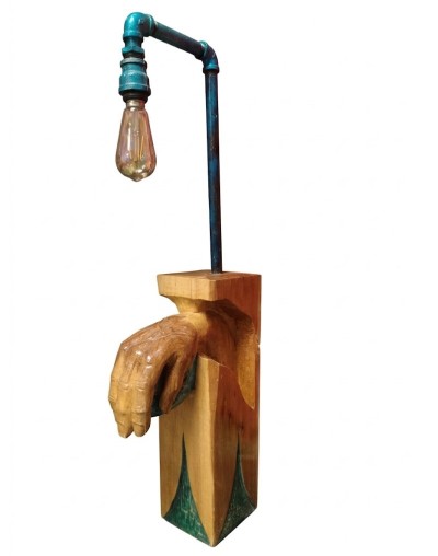 Lampara de mesa decorativa en madera Galeria Ceiba 