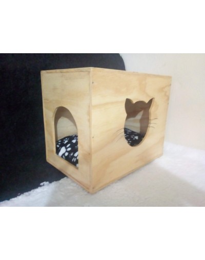 CASA PARA GATO EN MADERA