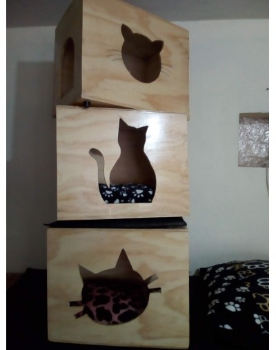CASA PARA GATO EN MADERA