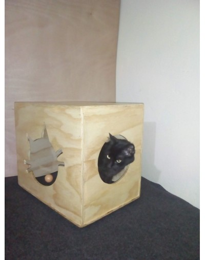 CASA PARA GATO EN MADERA