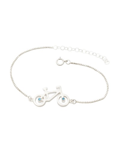 Pulsera de bike pro  con circón azul Quezttema