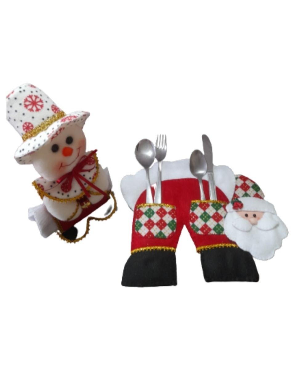 Combo Servilletero y seis portacubiertos Navideños