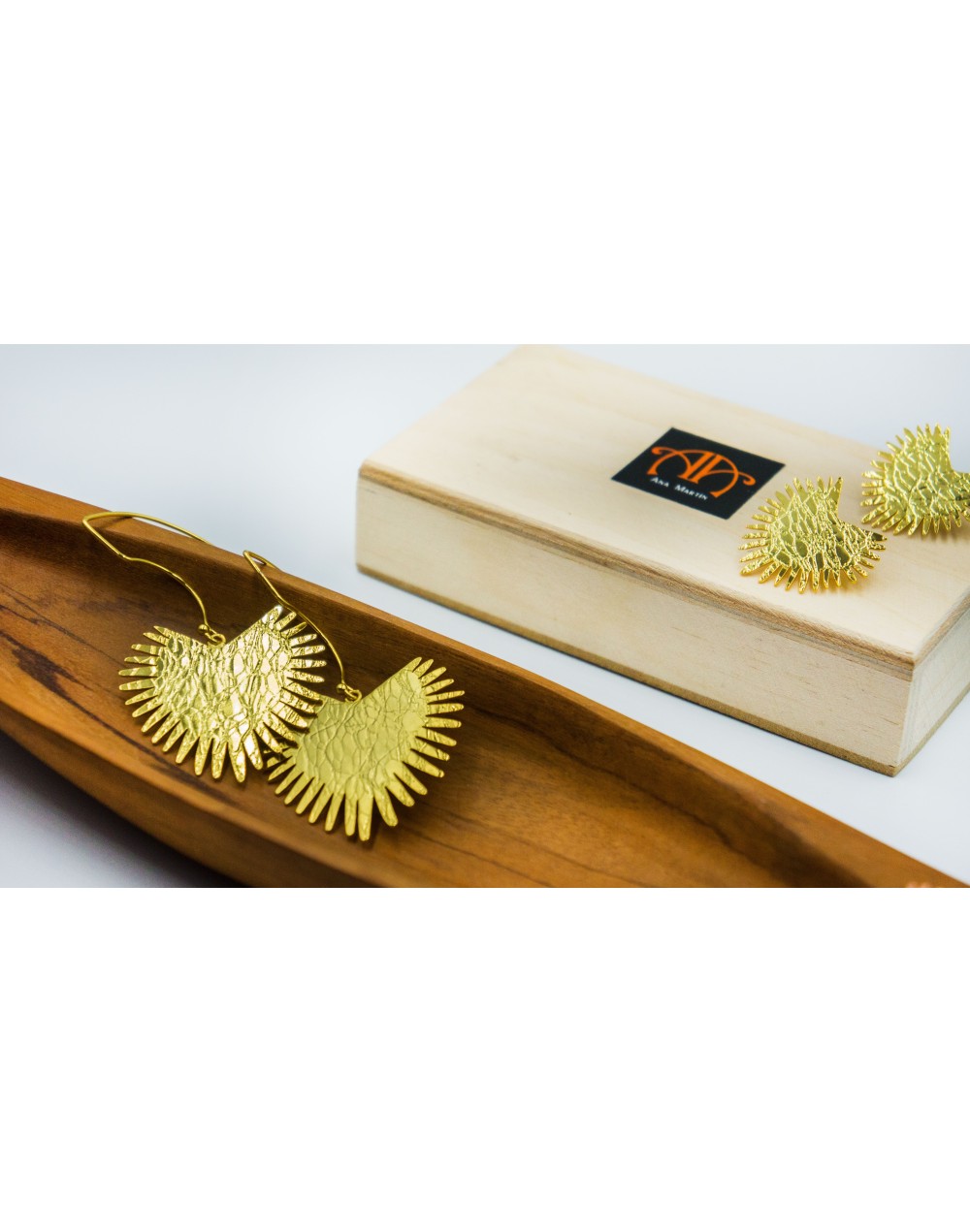 Aretes Gancho Iraca bronce