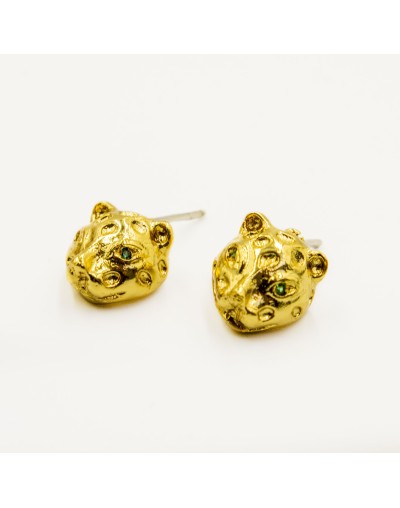 Aretes Topo Jaguares Plata